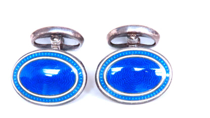 D&F Enamel Sterling Silver Cufflinks 12483