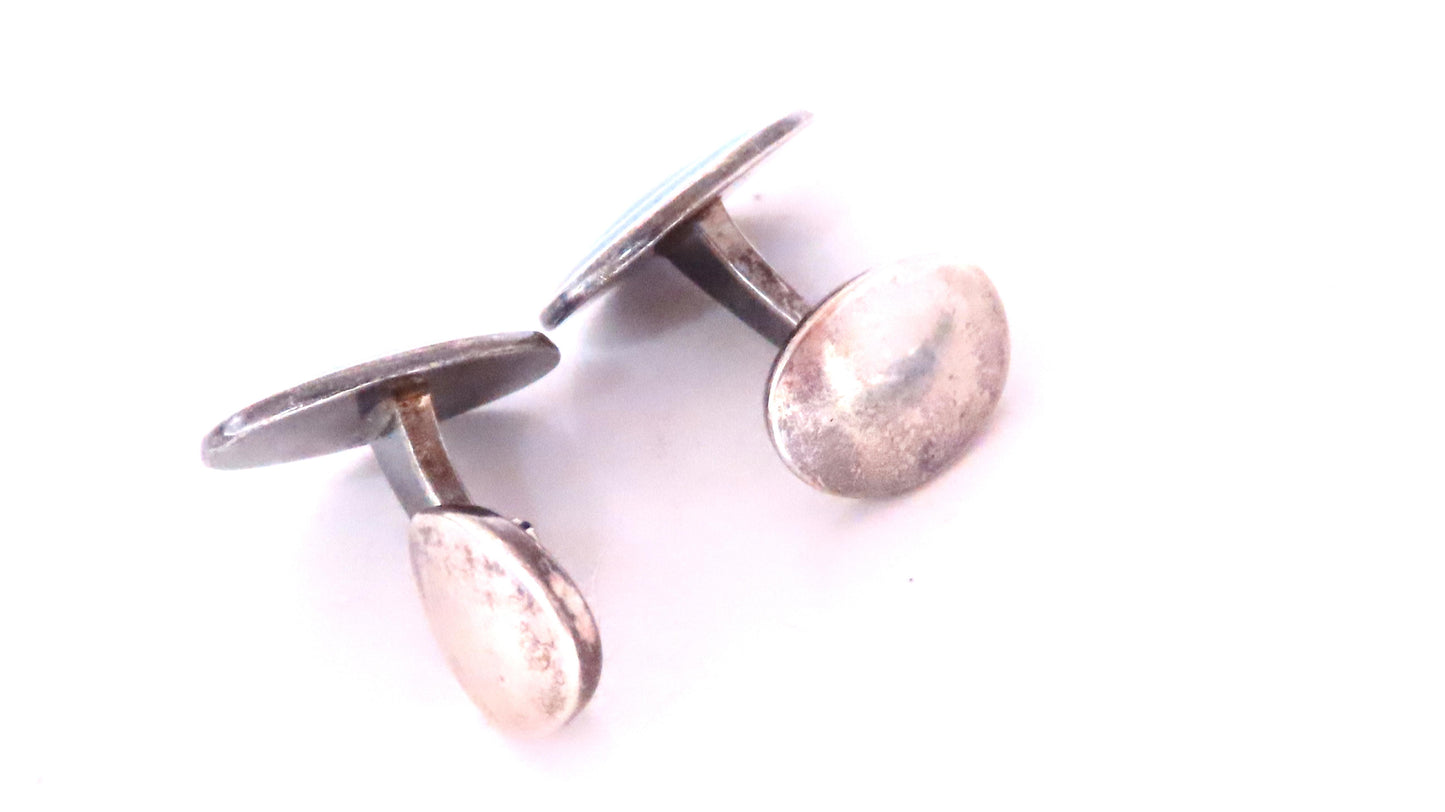 D&F Enamel Sterling Silver Cufflinks 12483