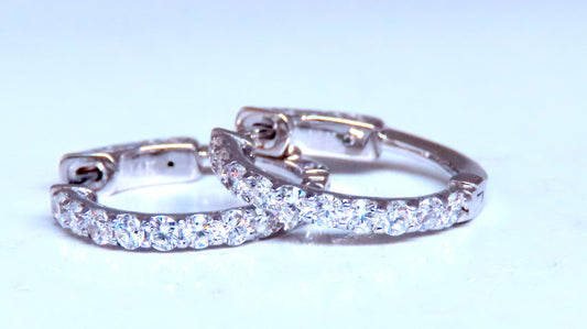 .58ct Natural Diamonds Sharing Prong hoop Earrings 14kt 12486