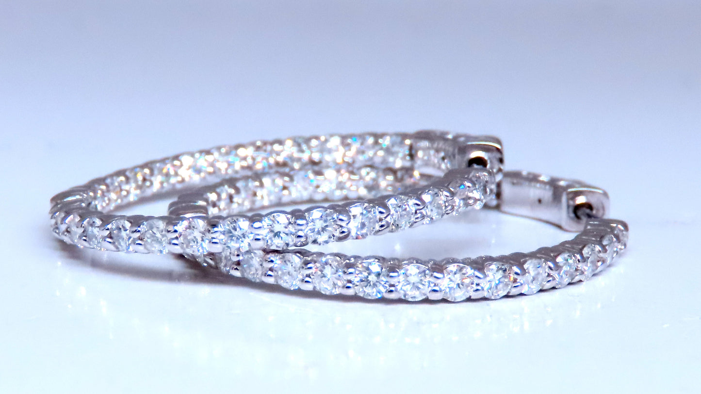 1.52ct Modern Natural Diamond Hoop Earrings 14kt 12500