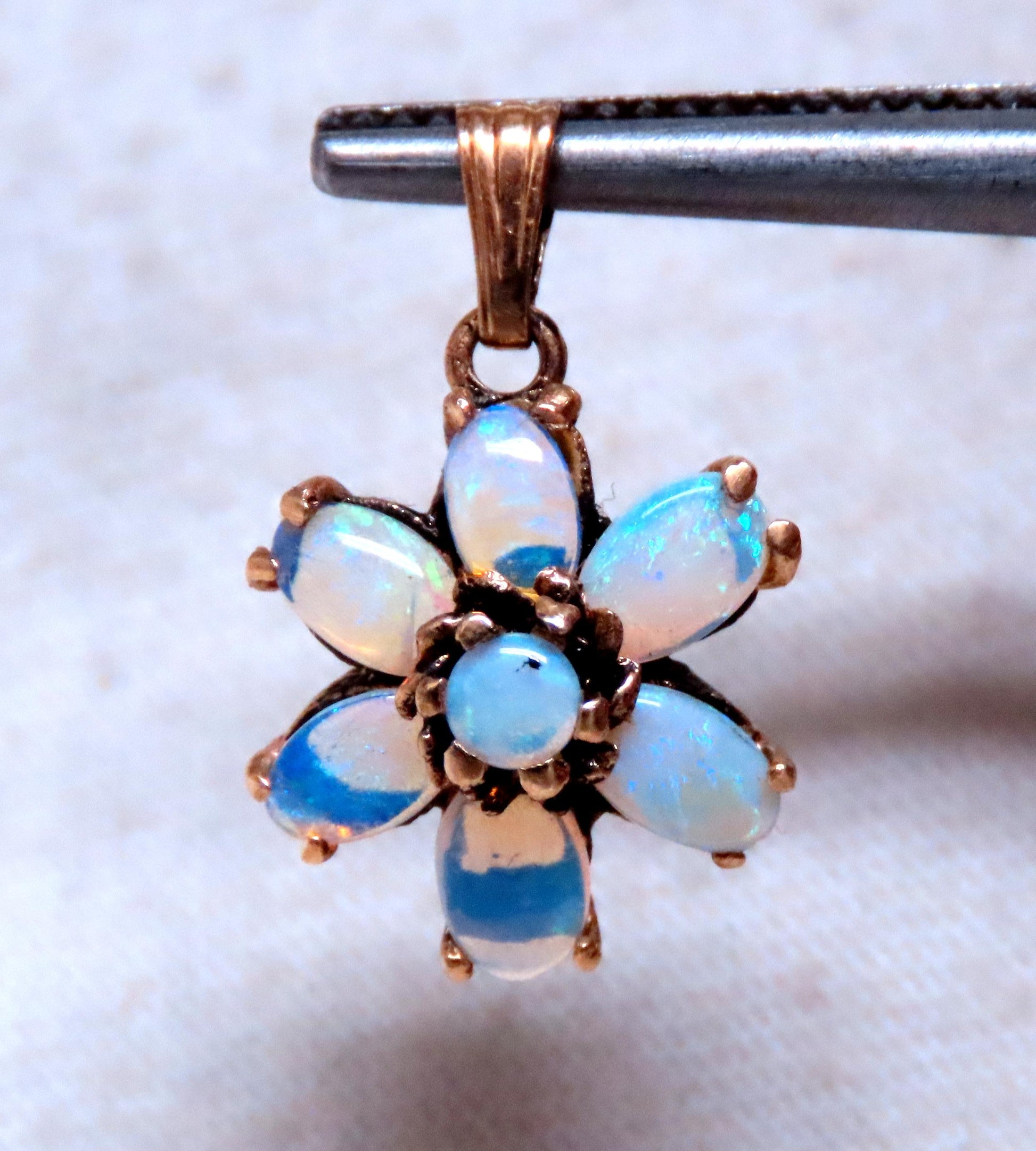 Vintage Opal Cluster Pendant 14kt 12512