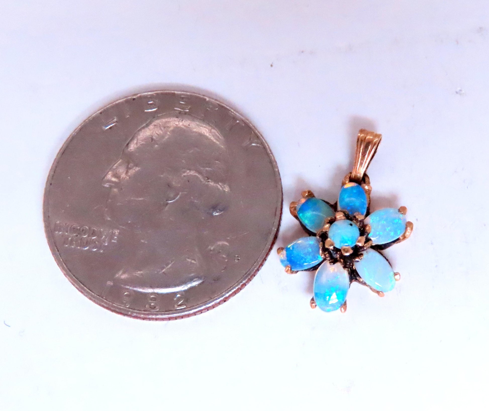 Vintage Opal Cluster Pendant 14kt 12512