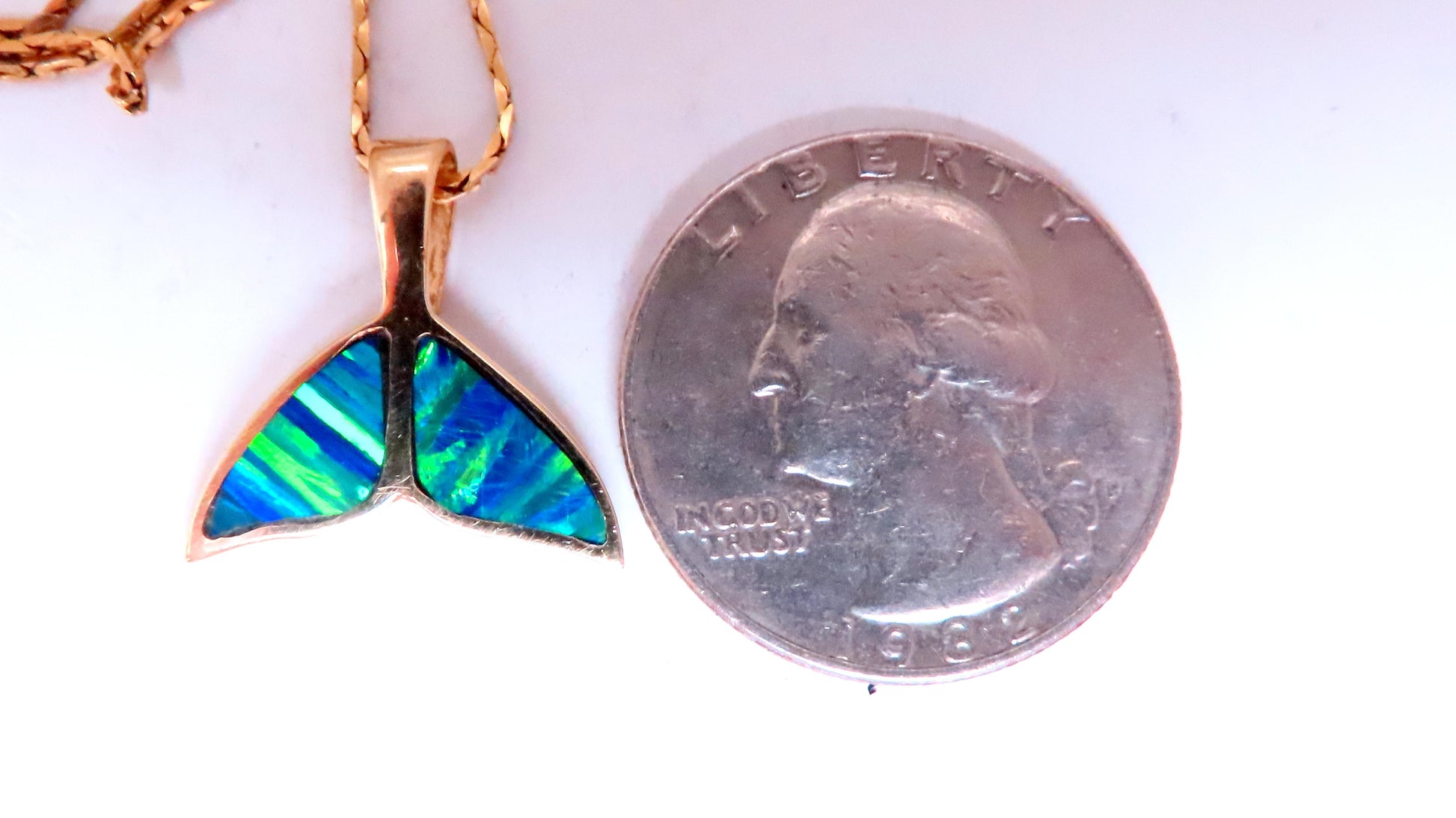 Whale Tail Opal Pendants 14kt Gold 12510