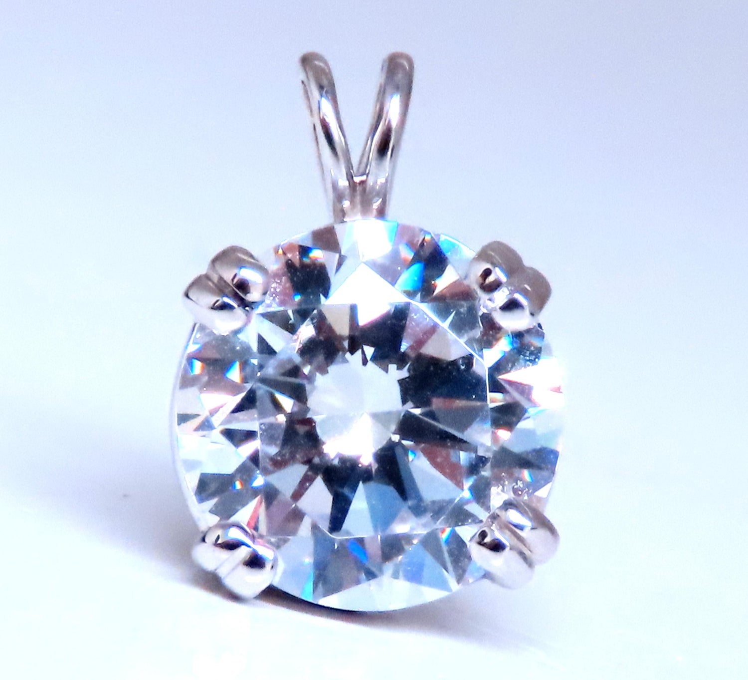 9mm CZ Solitaire Pendant 14kt 65115