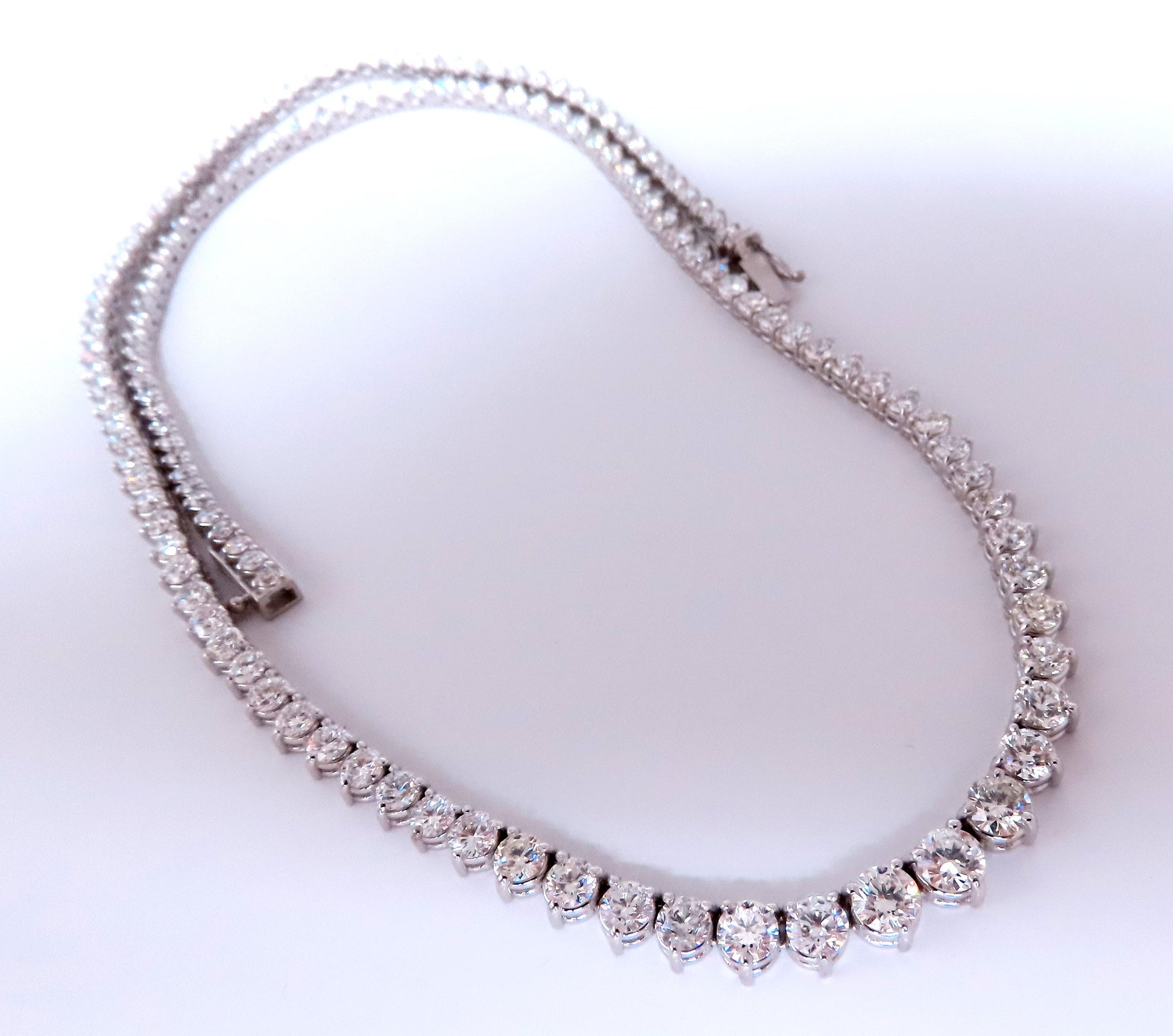 13.20ct Natural Diamonds Riviera Tennis Necklace 14kt Gold 12523