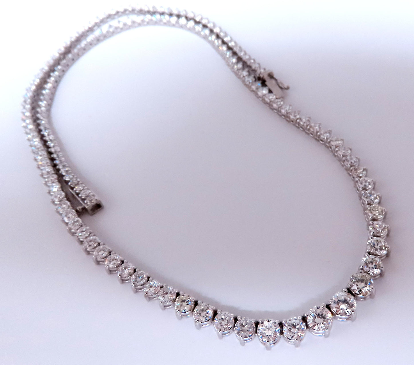 13.20ct Natural Diamonds Riviera Tennis Necklace 14kt Gold 12523