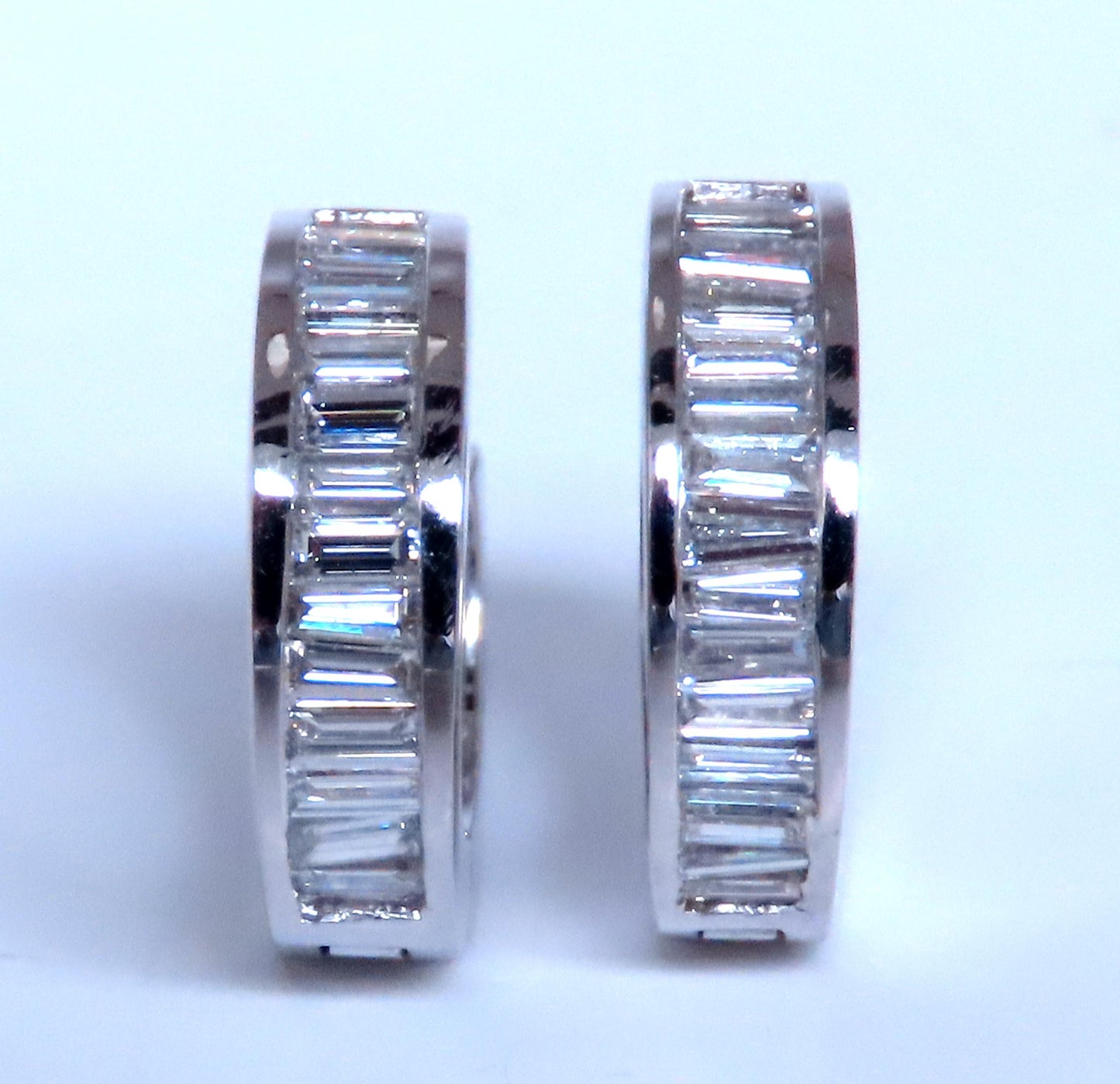 1.35ct Natural Baguette Diamond Hoop Earrings  14KT 12528