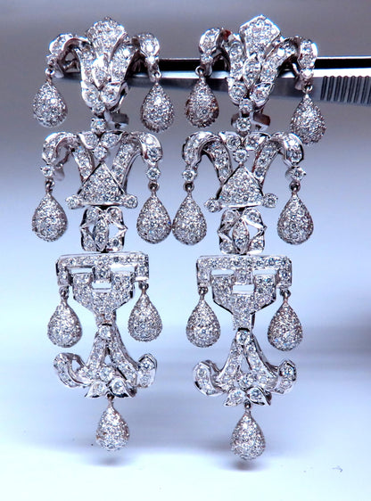 7ct Natural Diamonds Dangle Earrings 18kt gold 12531