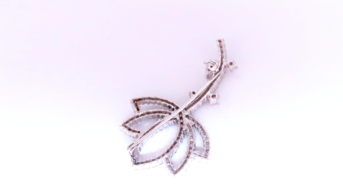 2ct Natural Diamonds Iconic Flower Pin 14KT 12534