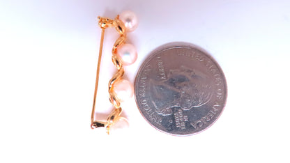 Cultured Pearl x Quad Pin 14kt Gold 12541