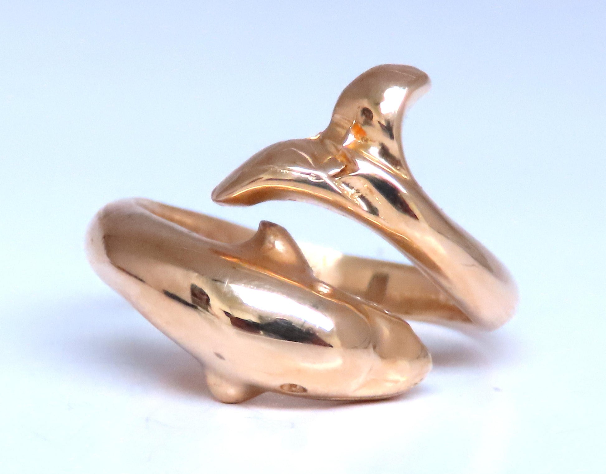 Dolphin Crossover Wrap Ring 14kt Gold  12546