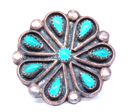 Turquoise Vintage Silver Tribal Ring 12544