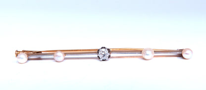 Prominent Estate Elite 0.50ct Natural diamonds Tie Bar Brooch Pin 14kt 12553