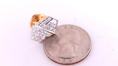 Initial AF Diamonds Tie Track Pin 14kt Gold posh 12556