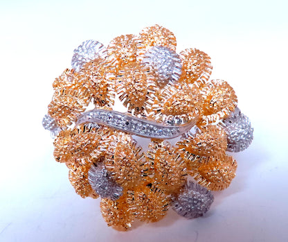 Fern Cluster Brooch Pin 18kt 12568