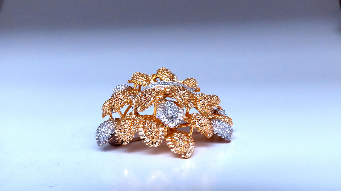 Fern Cluster Brooch Pin 18kt 12568