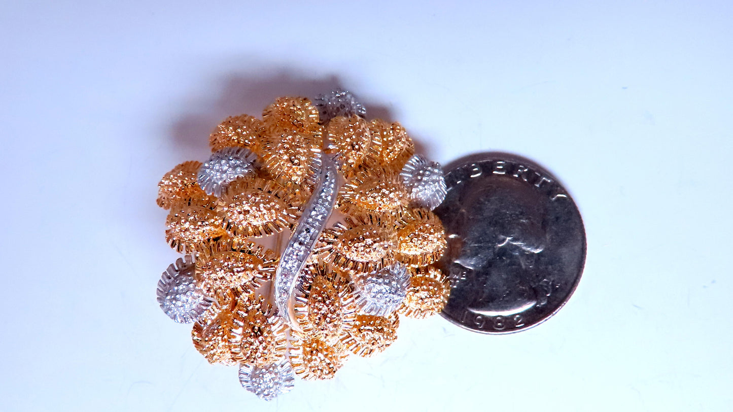 Fern Cluster Brooch Pin 18kt 12568