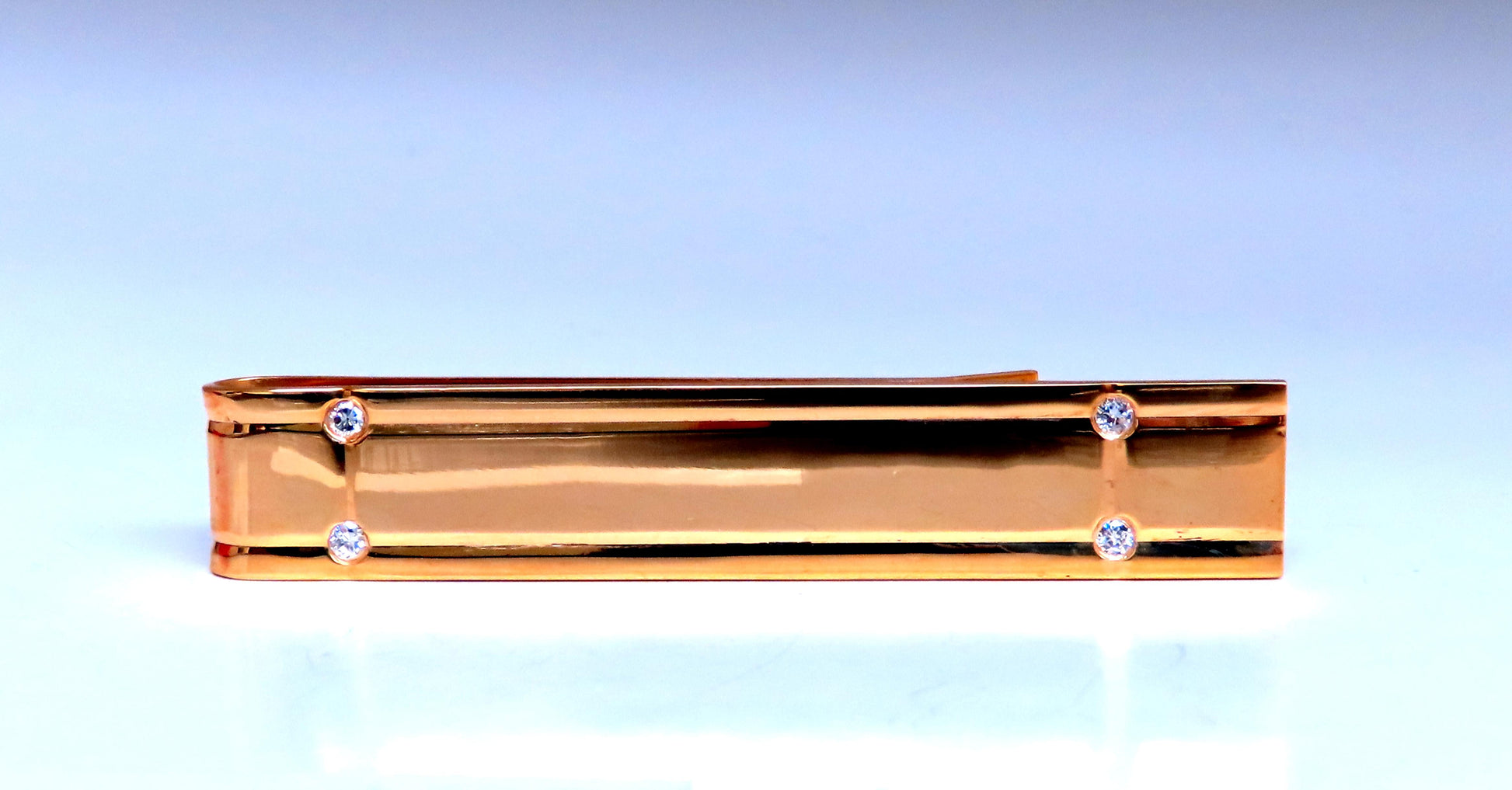 Hashtag Elongated Diamond Tie Bar 14kt Gold 12566