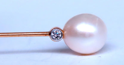 8mm Freshwater Pearl Hat And Hair Pin 14kt Gold 12563