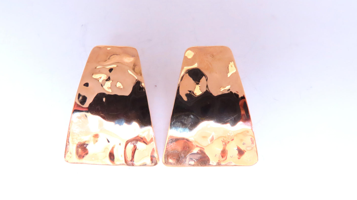 Hammered Plate 14kt Gold Bohemian Earrings 12585