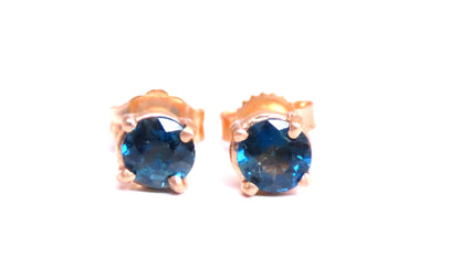 1.06ct Natural Sapphire Periwinkle Blue Sapphire Stud Earrings 14kt Gold 12605