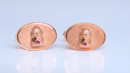 Unknown Design Cufflinks or Stud Set 14 Karat Gold Heavy 12608**