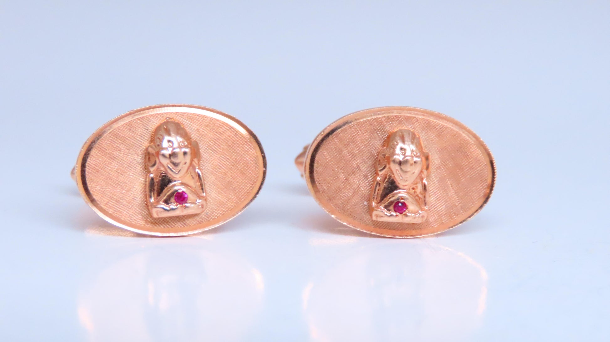 Unknown Design Cufflinks or Stud Set 14 Karat Gold Heavy 12608**