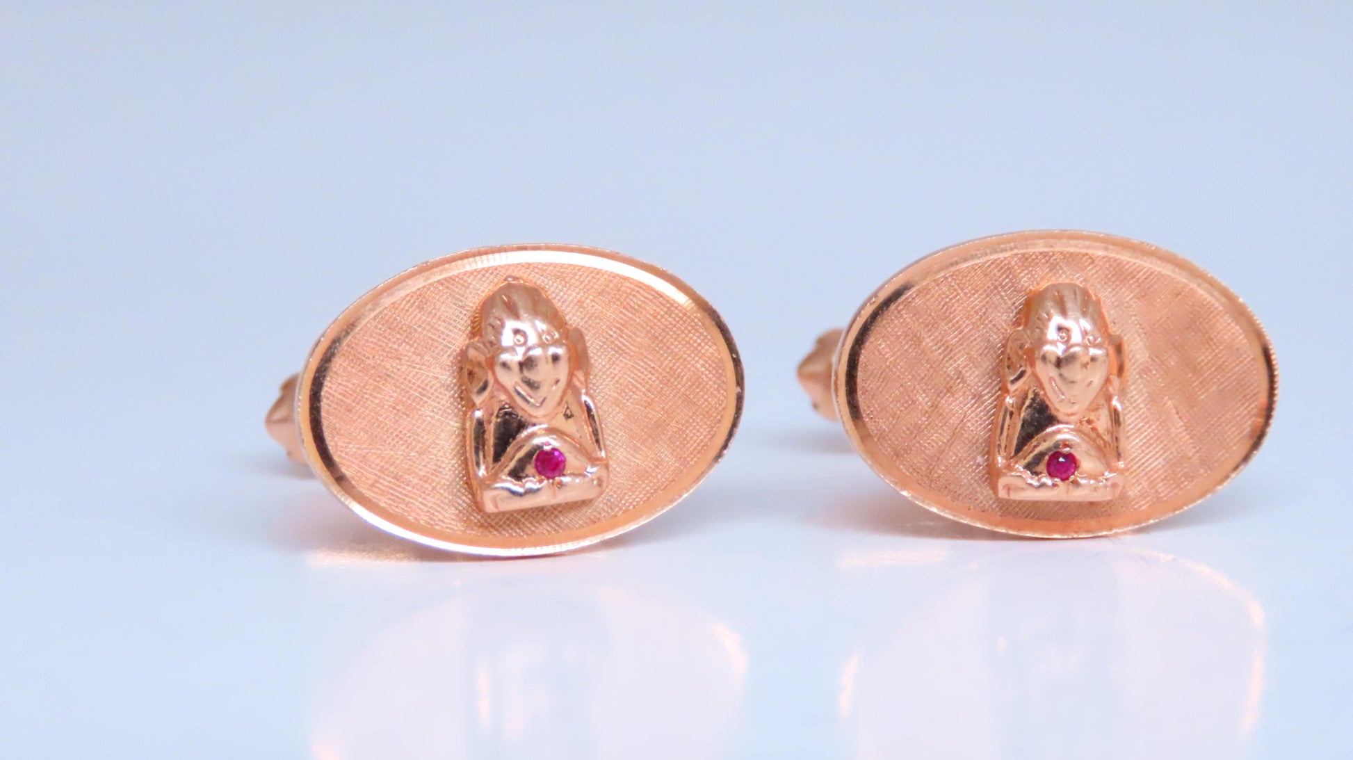 Unknown Design Cufflinks or Stud Set 14 Karat Gold Heavy 12608**