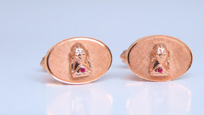 Unknown Design Cufflinks or Stud Set 14 Karat Gold Heavy 12608**