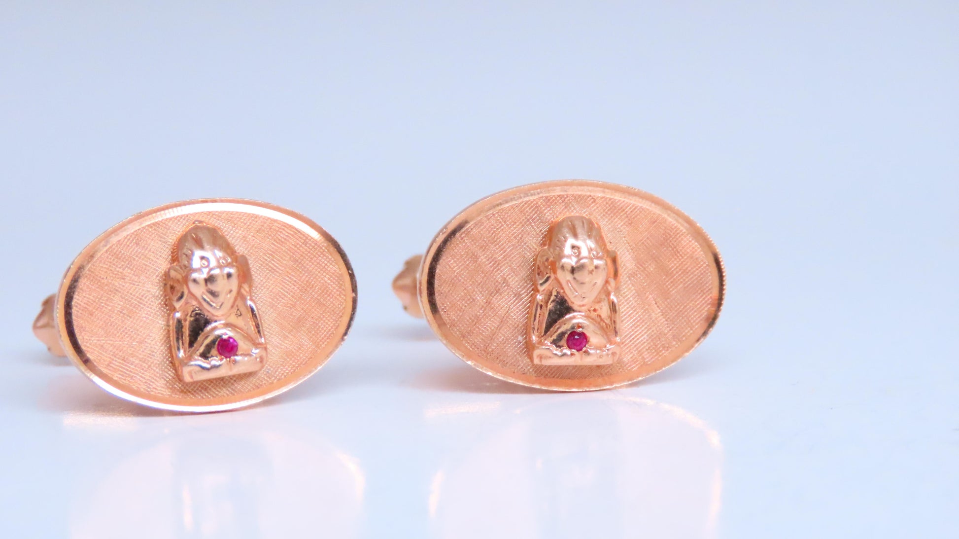 Unknown Design Cufflinks or Stud Set 14 Karat Gold Heavy 12608**