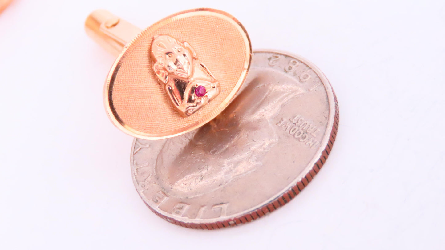 Unknown Design Cufflinks or Stud Set 14 Karat Gold Heavy 12608**