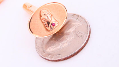 Unknown Design Cufflinks or Stud Set 14 Karat Gold Heavy 12608**