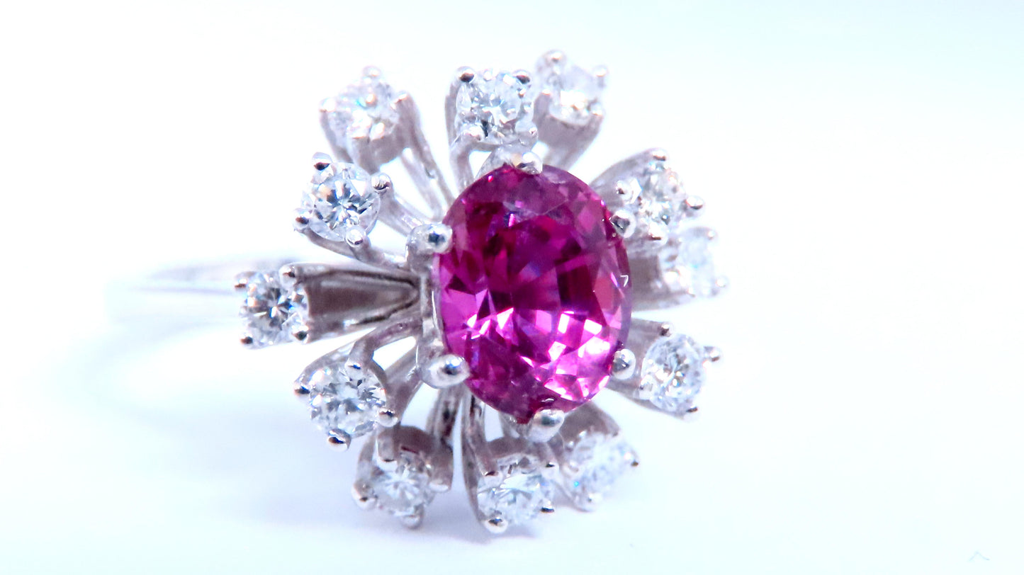 GIA Certified 1.34ct Natural Purple Pink Sapphire Ring 18Kt Gold 16520