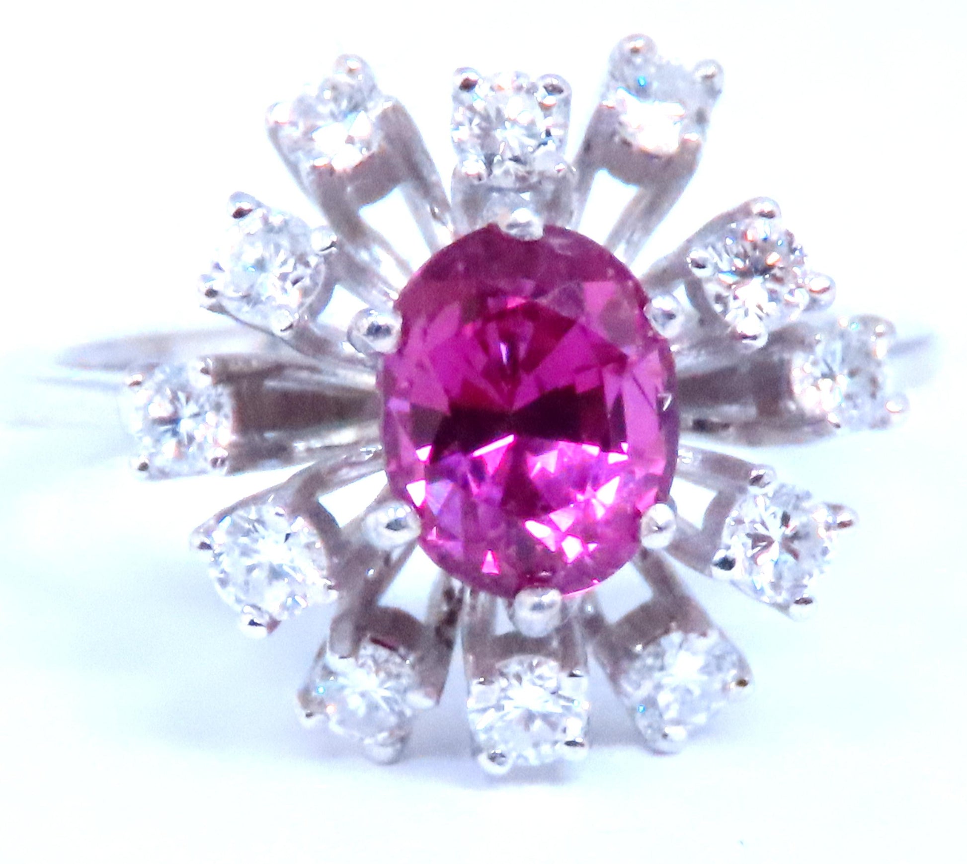 GIA Certified 1.34ct Natural Purple Pink Sapphire Ring 18Kt Gold 16520