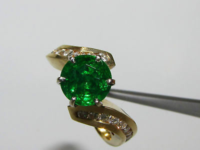 3.50CT NATURAL ROUND EMERALD DIAMOND COCKTAIL 14kt 10037