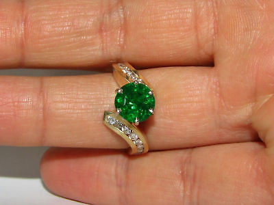 3.50CT NATURAL ROUND EMERALD DIAMOND COCKTAIL 14kt 10037