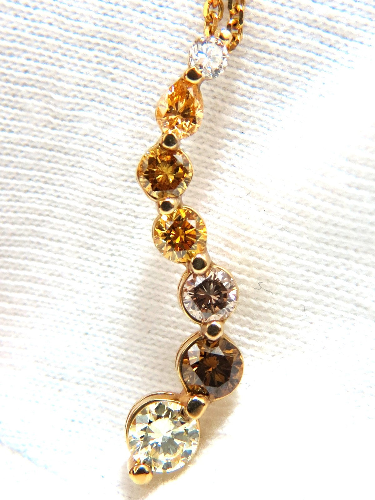 2.06CT NATURAL FANCY YELLOW ORANGE BROWN LIGHT PINK DIAMOND PENDANT 14KT *v