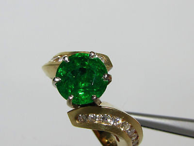 3.50CT NATURAL ROUND EMERALD DIAMOND COCKTAIL 14kt 10037