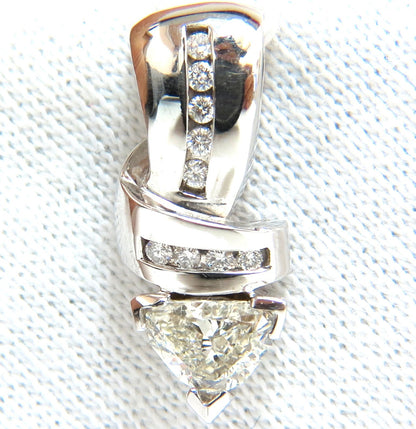 1.43CT TRILLIANT NATURAL DIAMONDS PENDANT / ENHANCER SLIDE OMEGA NECKLACE *v