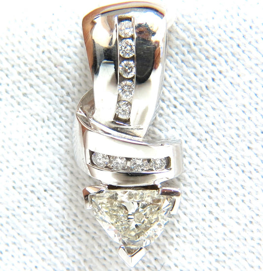 1.43CT TRILLIANT NATURAL DIAMONDS PENDANT / ENHANCER SLIDE OMEGA NECKLACE *v