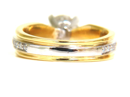 GIA CERTIFIED 1.26CT J/SI ROUND BRILLIANT DIAMOND BEAD SET PLATINUM 18KT RING *v
