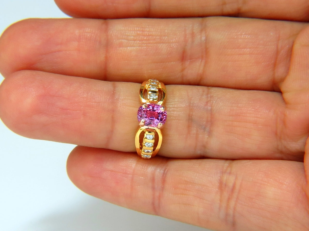 GIA Certified 2.27ct Natural No Heat Pink Sapphire Diamond Ring Unheated *v