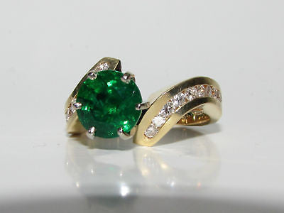 3.50CT NATURAL ROUND EMERALD DIAMOND COCKTAIL 14kt 10037