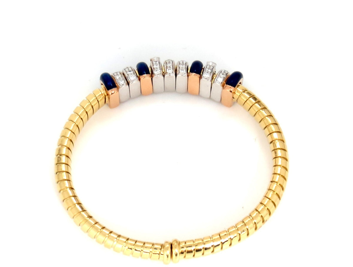 1.50ct Natural Diamonds Ladies Flexible Accordion Bangle Bracelet 18 karat *v