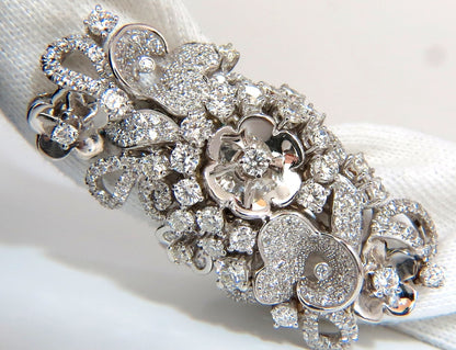 4.00CT NATURAL DIAMONDS FLORAL COCKTAIL VINE 3D DECO RING 18KT *v