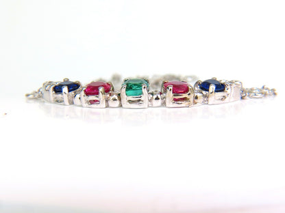 3.60CT NATURAL RUBY EMERALD SAPPHIRE DIAMONDS NECKLACE F/VS ARCH & BY YARD *v