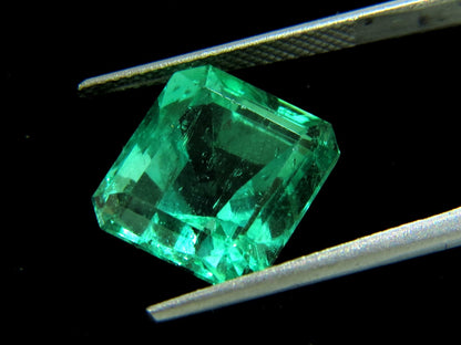 GIA Certified 10.16ct Natural Colombian Green Emerald Square Cut Prime Vivid *v