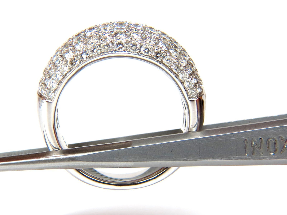 2.77CT FULL CUT DIAMONDS BEAD SET WIDE BAND RING 18KT 10MM SIZE 6.75 *v