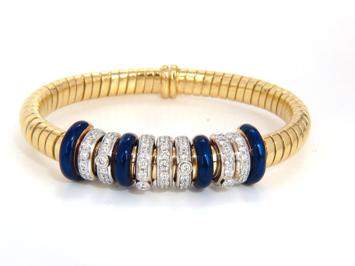 1.50ct Natural Diamonds Ladies Flexible Accordion Bangle Bracelet 18 karat *v