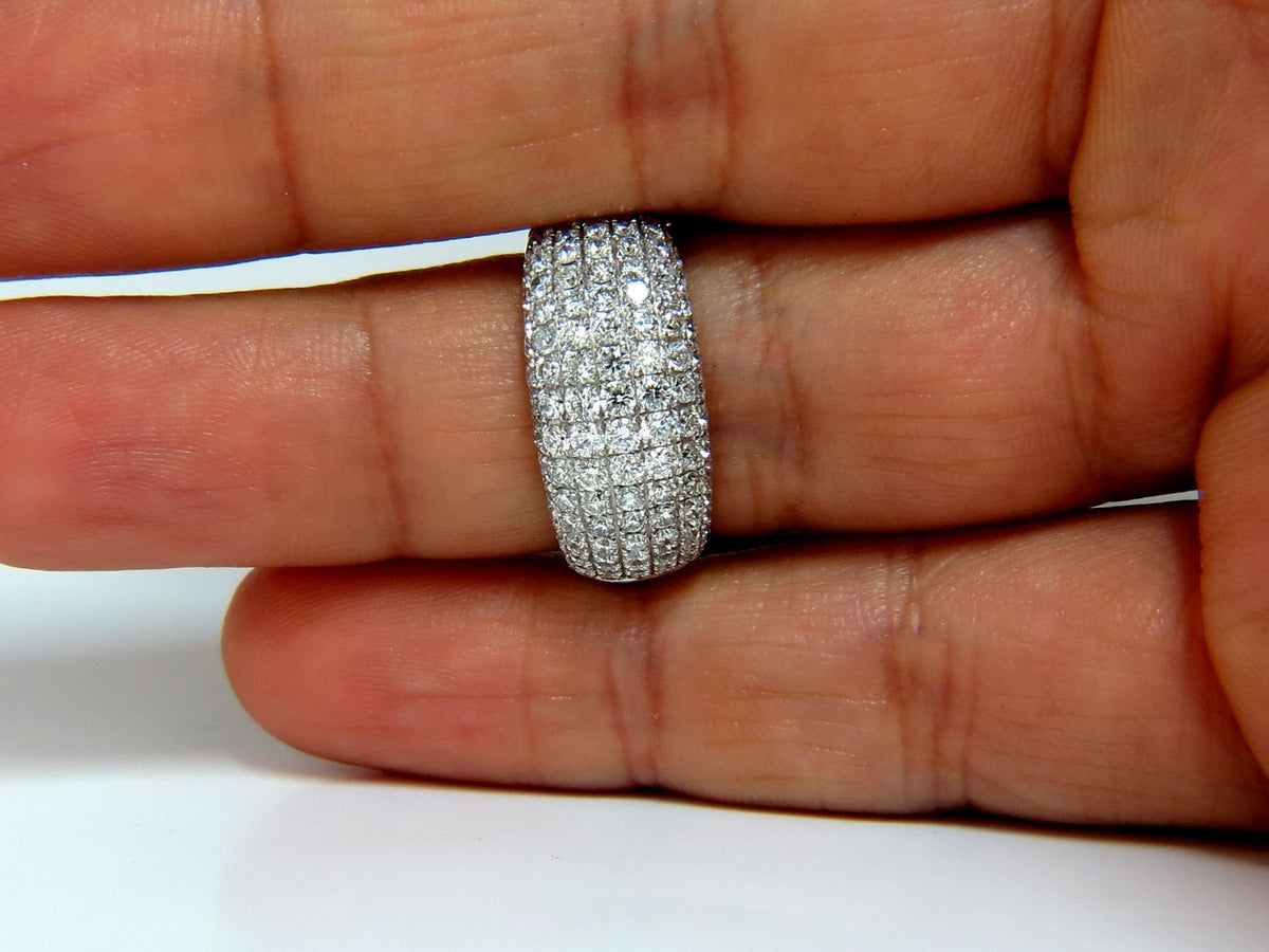 2.77CT FULL CUT DIAMONDS BEAD SET WIDE BAND RING 18KT 10MM SIZE 6.75 *v